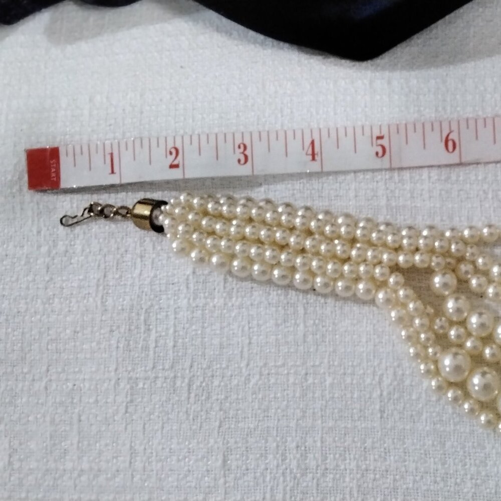 Vintage Faux Pearls Beads necklace 18" length Chocked Chunky Elegant Classic 001 - Picture 8 of 14
